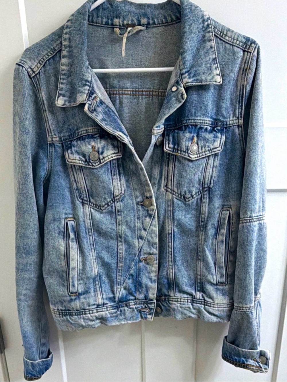 Free People Rumors Blue Denim Jean Jacket  Women’s Size M